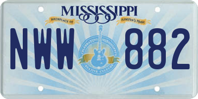 MS license plate NWW882