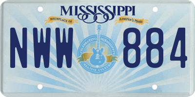 MS license plate NWW884