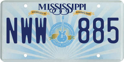 MS license plate NWW885