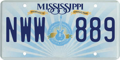 MS license plate NWW889