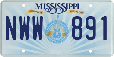 MS license plate NWW891