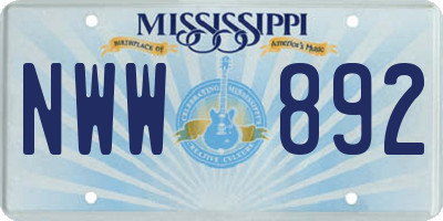 MS license plate NWW892