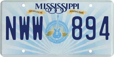 MS license plate NWW894