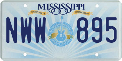 MS license plate NWW895