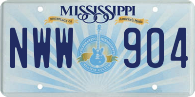 MS license plate NWW904