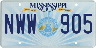 MS license plate NWW905