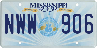 MS license plate NWW906