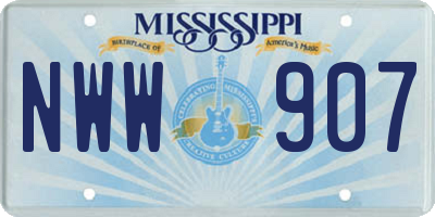 MS license plate NWW907