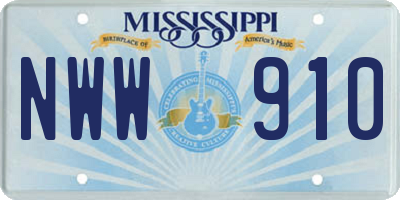 MS license plate NWW910