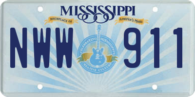 MS license plate NWW911