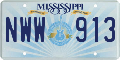 MS license plate NWW913