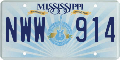 MS license plate NWW914