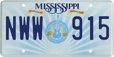 MS license plate NWW915