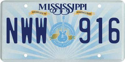 MS license plate NWW916