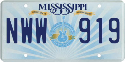 MS license plate NWW919