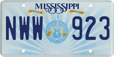 MS license plate NWW923