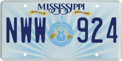 MS license plate NWW924