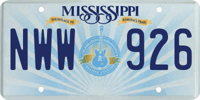 MS license plate NWW926