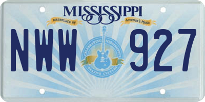 MS license plate NWW927