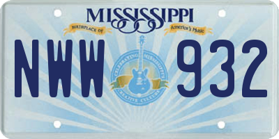 MS license plate NWW932