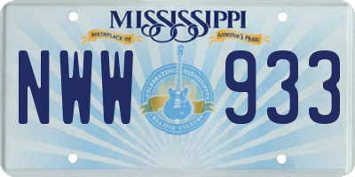 MS license plate NWW933