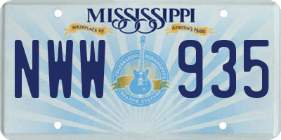 MS license plate NWW935