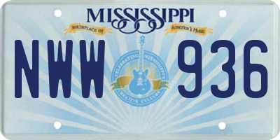 MS license plate NWW936