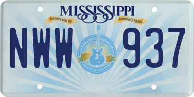 MS license plate NWW937