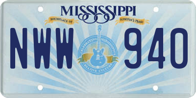 MS license plate NWW940