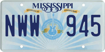 MS license plate NWW945