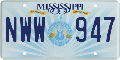 MS license plate NWW947