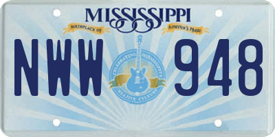 MS license plate NWW948