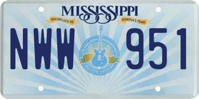 MS license plate NWW951