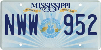 MS license plate NWW952