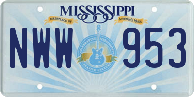 MS license plate NWW953