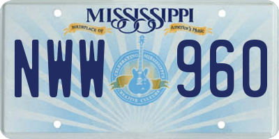 MS license plate NWW960
