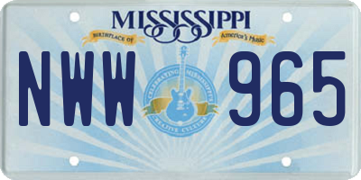MS license plate NWW965