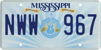 MS license plate NWW967