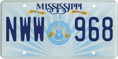 MS license plate NWW968