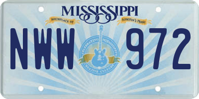 MS license plate NWW972
