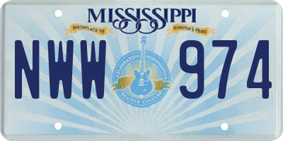 MS license plate NWW974
