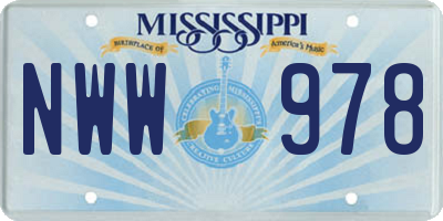 MS license plate NWW978