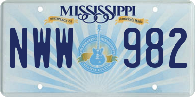 MS license plate NWW982