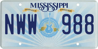 MS license plate NWW988