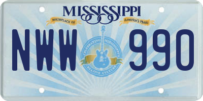 MS license plate NWW990