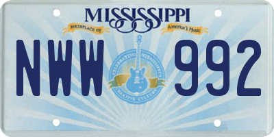 MS license plate NWW992