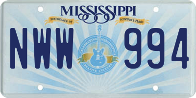 MS license plate NWW994