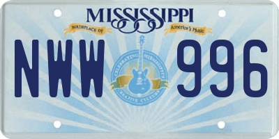 MS license plate NWW996