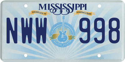 MS license plate NWW998