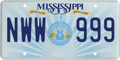 MS license plate NWW999
